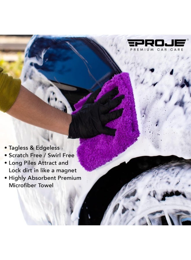 Microfiber Towel for Car - Ultra Absorbent - Car Drying, Polishing, Buffing Cloth & Interior Detailing Towel - 500 GSM 16x16in - Auto Detailing Supplies - Pack of 3 Premium Car Care - Image 2